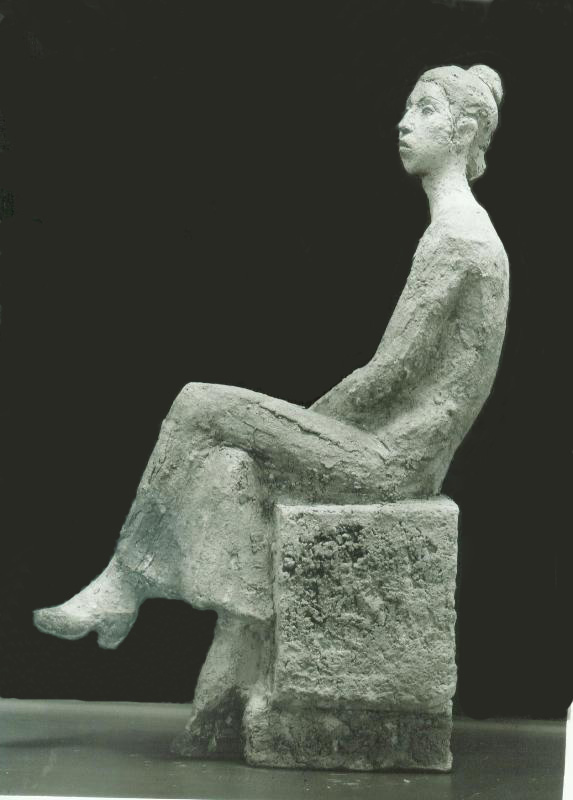 скульптурный портрет Абат Мухобатовой, шамот, профиль